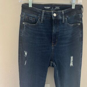Old Navy Women's Distressed Dark Wash Skinny Jeans